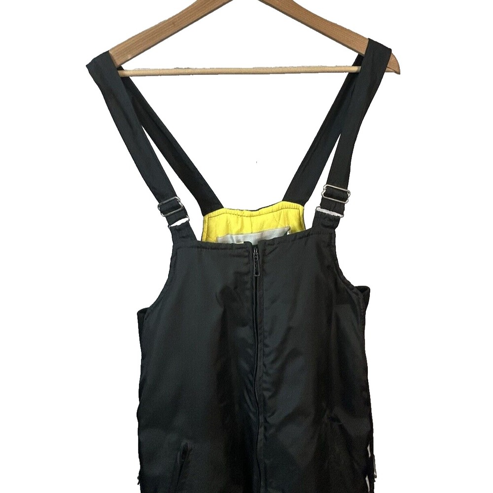 Vintage John Deere Bib Snowpant Overalls 36x31 Farm Chore Unisex Black Talon Zip - Picture 3 of 12